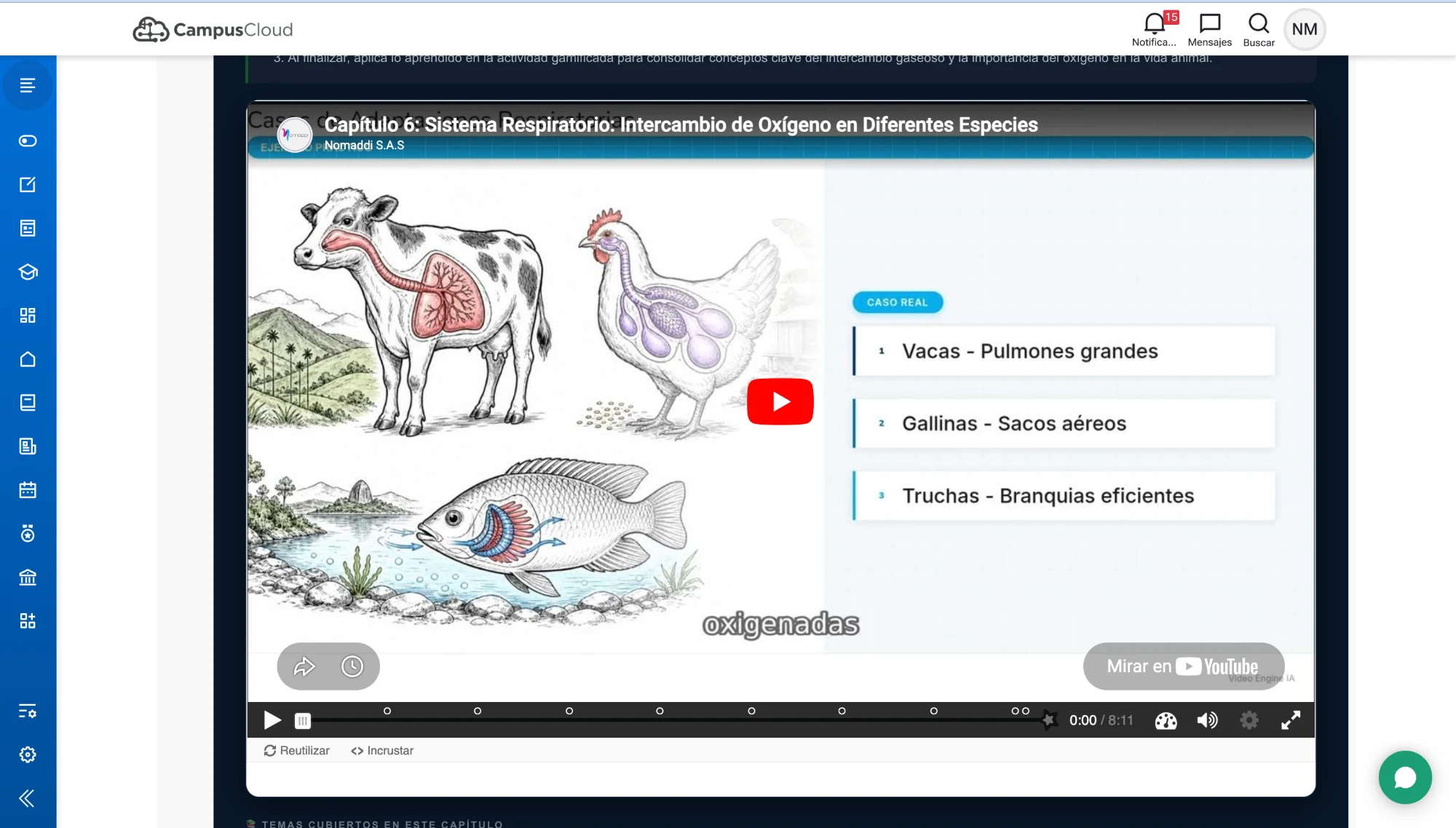 Video educativo dentro de un curso creado por Cursia